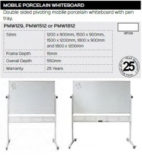 Mobile Porcelain Whiteboard Range And Specifications